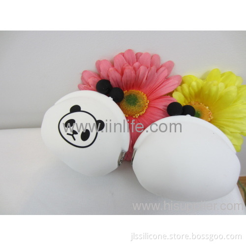 New White Silicone Purse With Panda Coin Bag Case Wallets Great Gift Idea